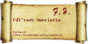 Füredi Henrietta névjegykártya